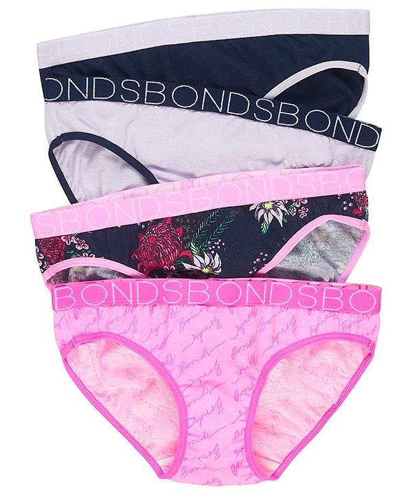 Bonds Kids Bikini 4 Pack in Backyard Blooms Navy Size: