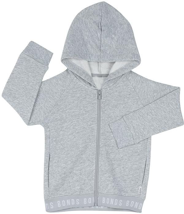 Bonds Kids Logo Fleece Hoodie in New Grey Marle Size: