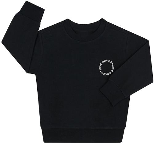 Bonds Kids Move Terry Pullover in Nu Black Size: