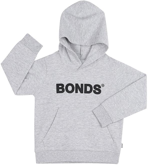 Bonds Kids Tech Sweats Pullover Hoodie in New Grey Marle Size: