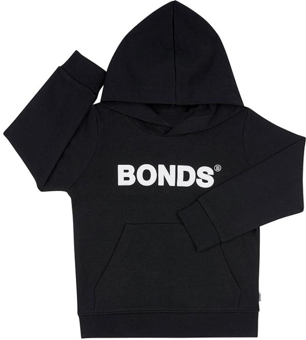 Bonds Kids Tech Sweats Pullover Hoodie in Nu Black Size: