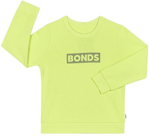 Bonds Kids Tech Sweats Pullover in Lemon Tea Tree Size:
