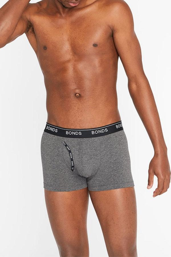 Bonds Men's Cotton Guyfront Trunk in Charcoal Marle Size: