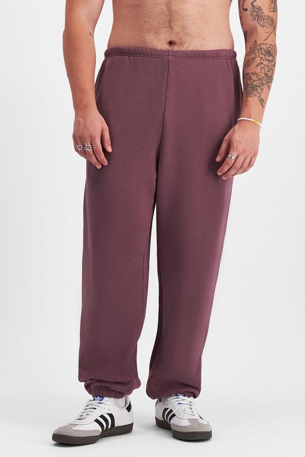 Bonds Men's Cotton Sweats Fleece Jogger in Raspberry Purple Size: