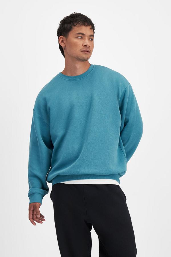 Bonds Men's Cotton Sweats Relaxed Fleece Pullover in Freshwater Size: