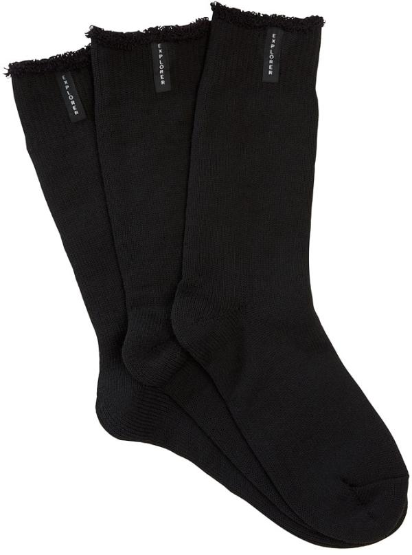 Bonds Men's Explorer Original Wool Crew Socks 3 Pack in Black Size: