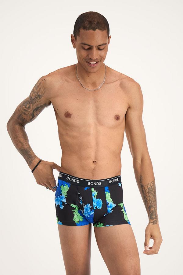 Bonds Men's Microfibre Guyfront Trunk in Neon Bloom Size: