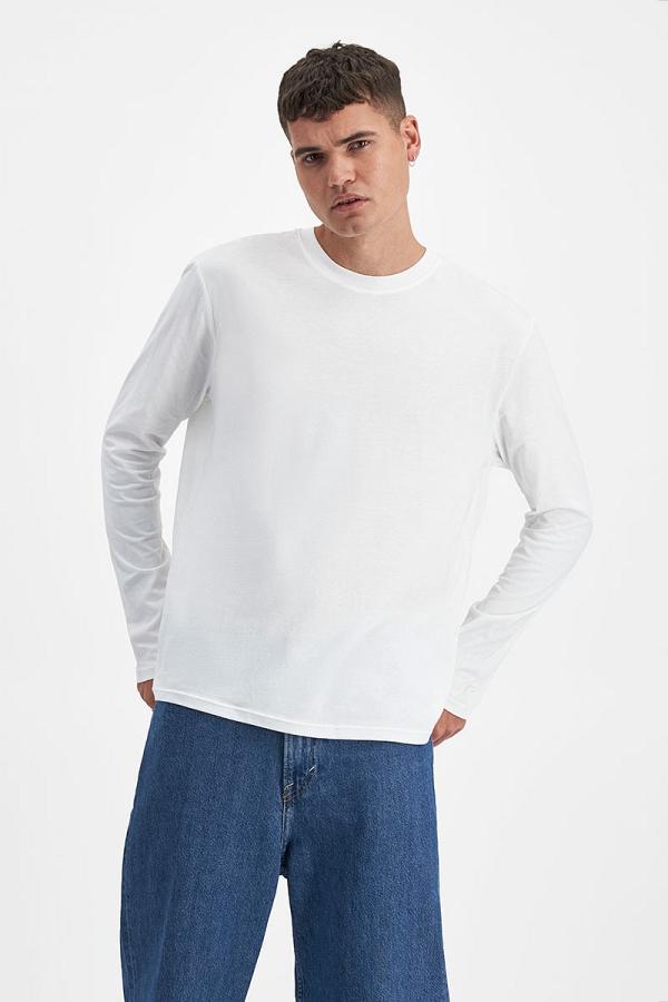 Bonds Men's Originals Mid Weight Long Sleeve Crew in White Size: 2XL, Aussie Cotton