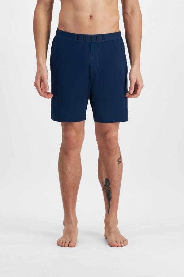 Bonds Men's Sleep Viscose Bamboo Short in Lapis Lazuli Size: