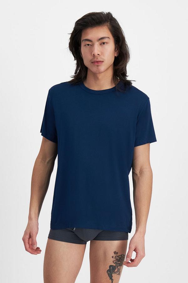 Bonds Men's Sleep Viscose Bamboo Tee in Lapis Lazuli Size: