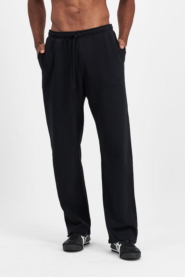 Bonds Men's Sweats Cotton Fleece Straight Leg Trackie in Nu Black Size: