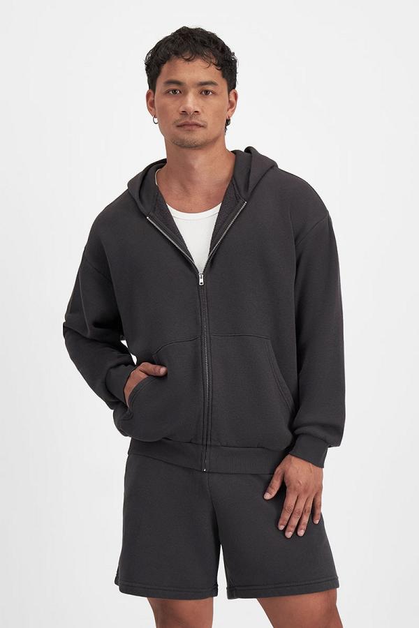 Bonds Men's Sweats Relaxed Fleece Zip Hoodie in Rock Star Size: