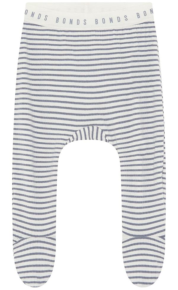 Bonds Newbies Rib Foot Legging in Stripe 8U4 Size: