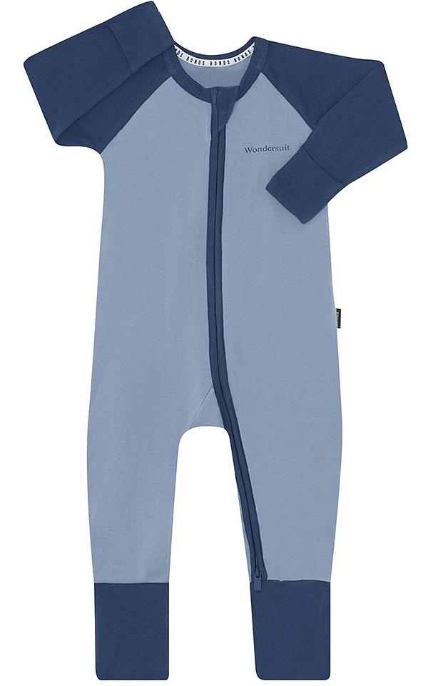 Bonds Newbies Value Zip Wondersuit in Bastille Blue/Mountain Blue Size: Newborn, Aussie Cotton