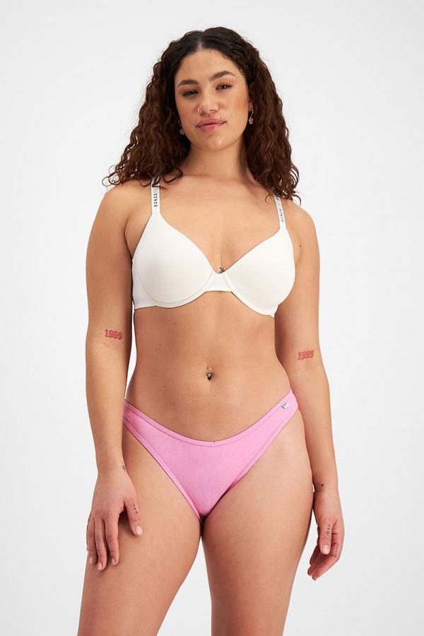 Bonds Organics Cotton Ribbed Bikini in Blind Blossom Size:
