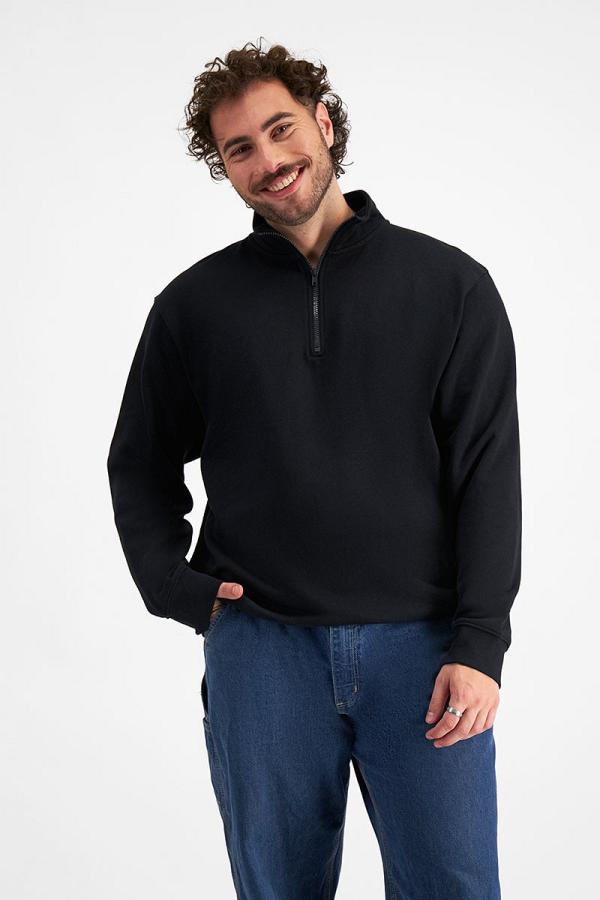 Bonds Originals Half Zip Pullover in Nu Black Size: