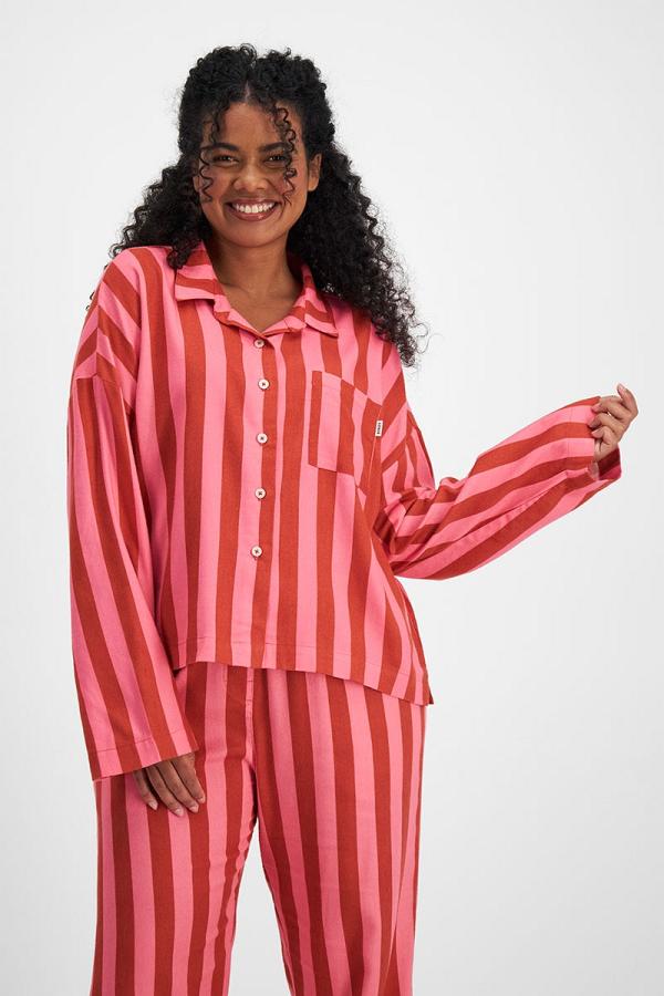 Bonds Sleep Flannelette Shirt in Candy Stripe Size: