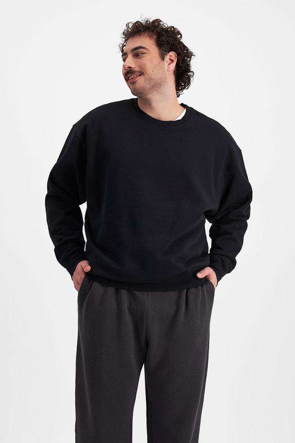 Bonds Sweats Cotton Fleece Pullover in Nu Black Size:
