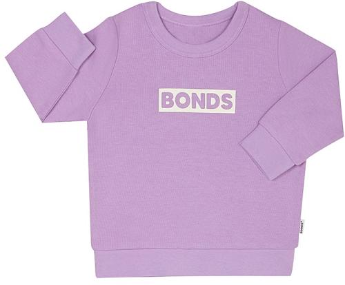 Bonds Tech Sweats Pullover in Cotton Purple Pansy Size: