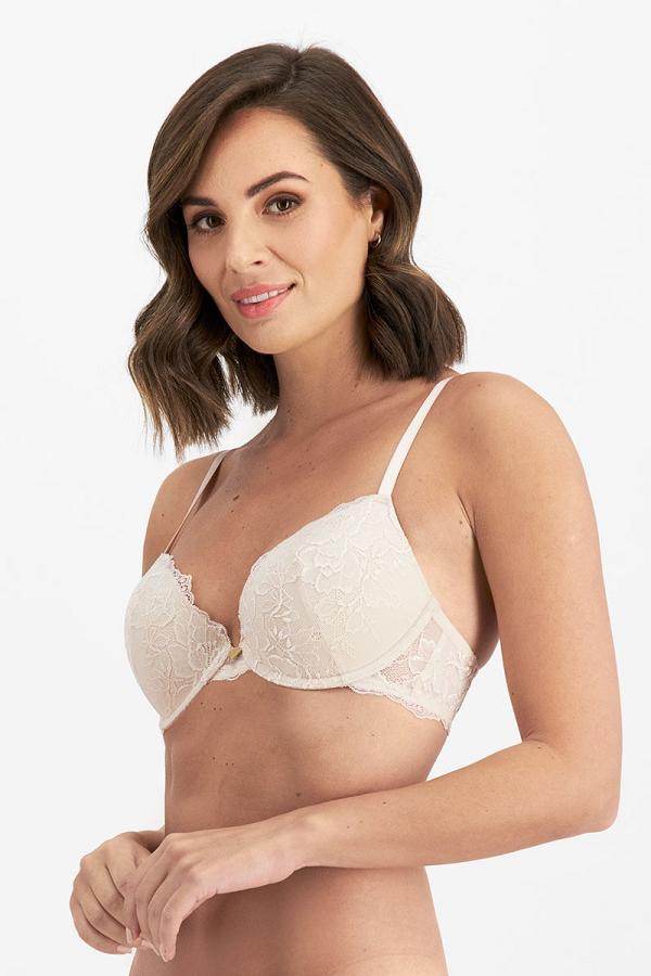 Bonds Temple Luxe Lace Level 1 Push Up Bra in New Pastel Rose Size: