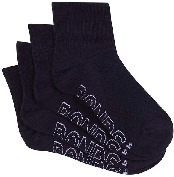 Bonds Toddler Logo Light Quarter Crew Socks 4 Pack in School Navy Size: 2-4 Years, Aussie Cotton