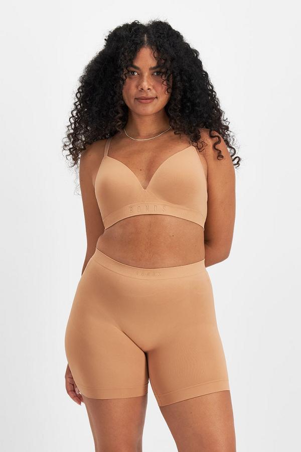 Bonds Women's Bases Seamless Short in Blush Latte Size: