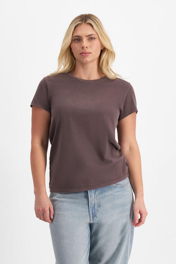 Bonds Women's Cotton Midweight Crew Tee in Deepest Berry Size: