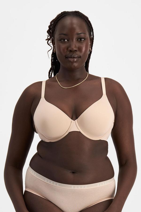 Bonds Women's Invisi Underwire T-Shirt Bra in Base Blush Size: