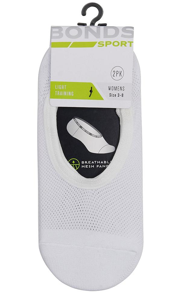 Bonds Womens Mesh Footlet 2 Pack in White Size: