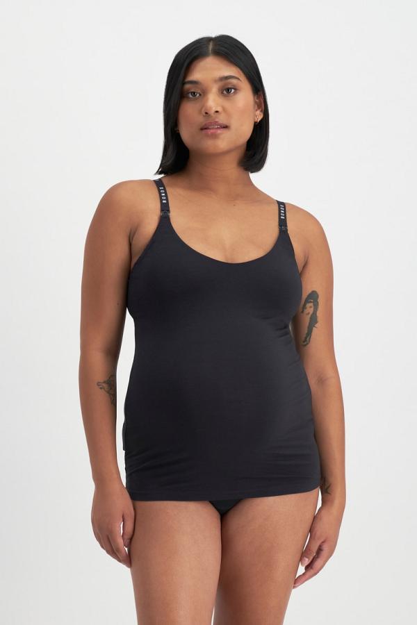 Bonds Women's Originals Maternity Support Singlet in Black Size: