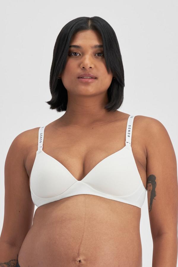 Bonds Women's Originals Maternity Wirefree Bra in White Size: