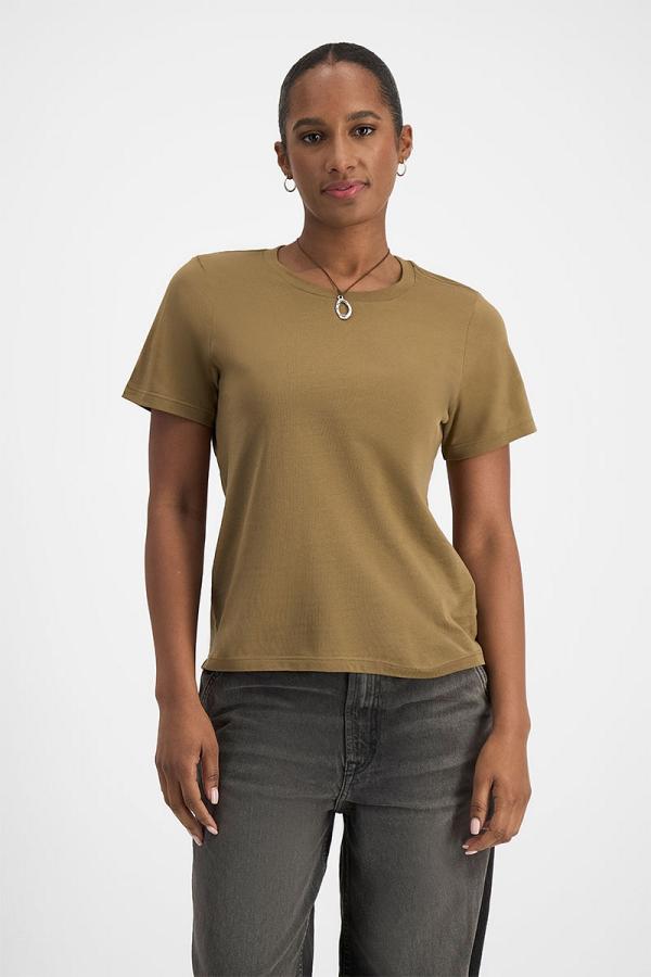 Bonds Women's Originals Mid Weight Crew Tee in Desert Fern Size: Small, Aussie Cotton