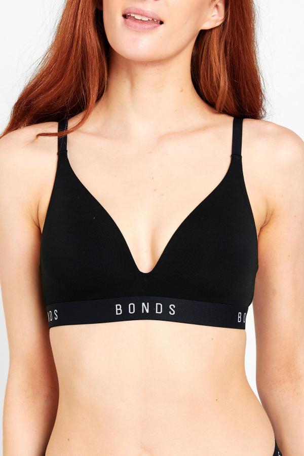 Bonds Women's Originals Wirefree Tee Bra in Black Size: