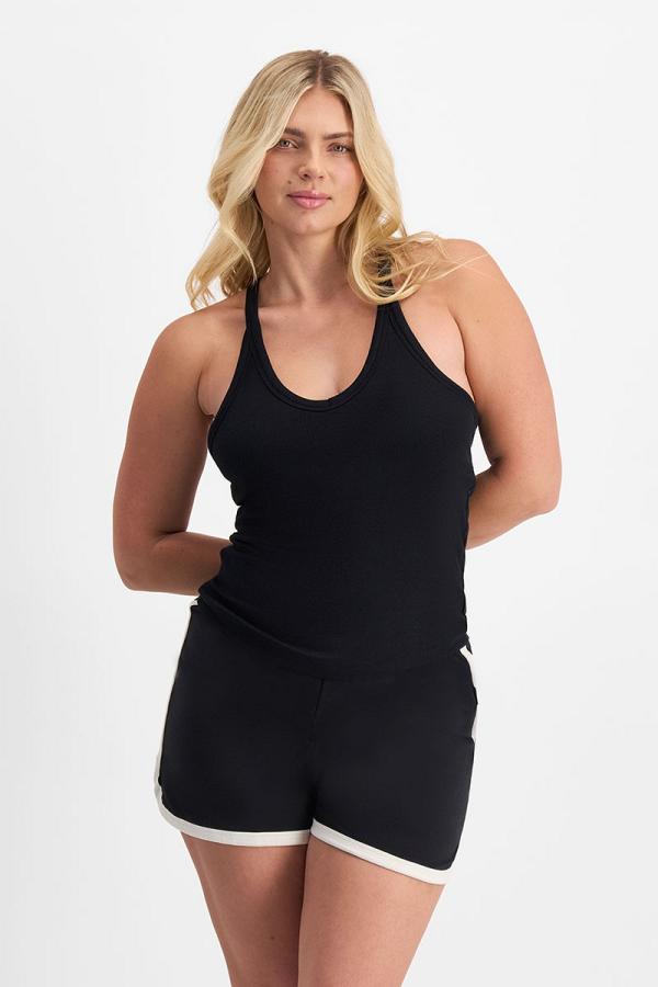 Bonds Women's Sleep Modal Blend Rib Support Tank Top in Nu Black Size: