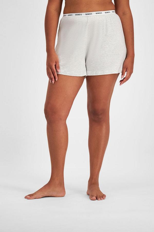 Bonds Women's Sleep Relaxed Viscose Bamboo Blend Short in Cloudy Marle Size: Small, Moisture-Wicking