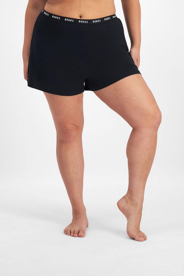 Bonds Women's Sleep Relaxed Viscose Bamboo Blend Short in Nu Black Size: 2XS, Moisture-Wicking