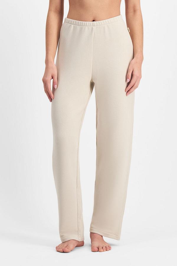 Bonds Women's Sleep Terry Wide Leg Pant in Stone Throw Size: