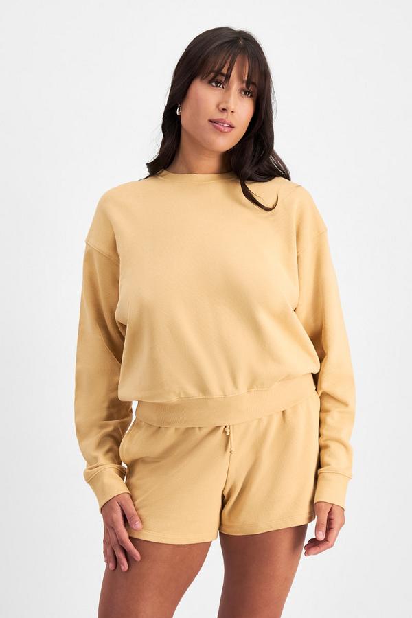 Bonds Women's Sweats Cotton Pullover in Butter Croissant Size: