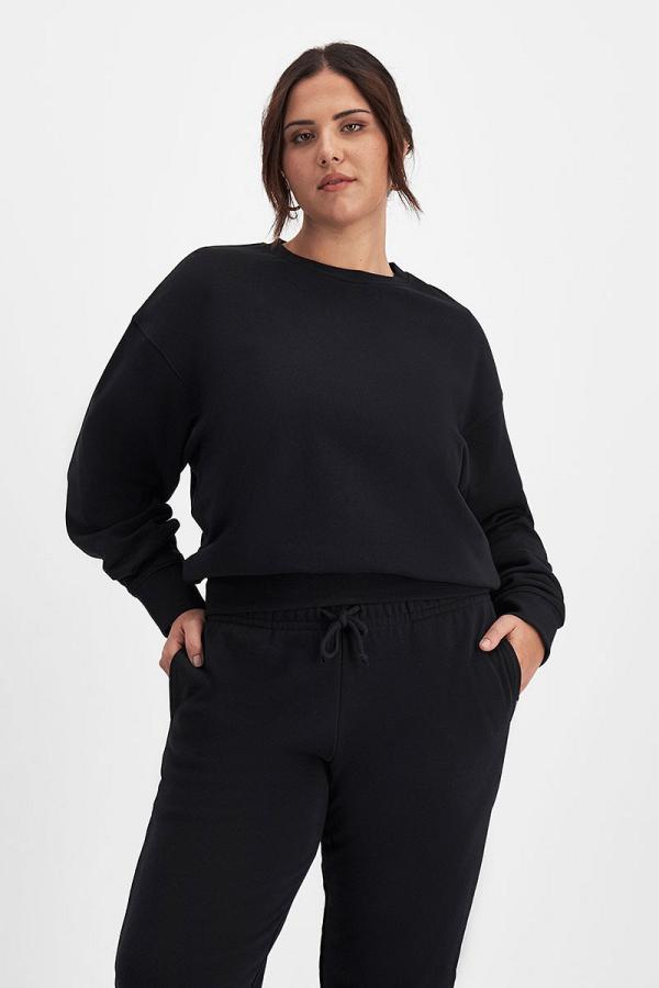 Bonds Women's Sweats Cotton Pullover in Nu Black Size: