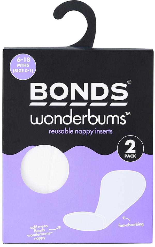 Bonds Wonderbums Nappy Insert 2 Pack in Mascarpone