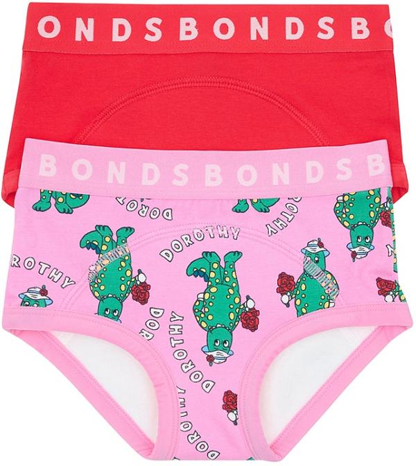 Bonds x The Wiggles Whoopsies 2 Pack in Dorothy The Green/Strong Blush Size: