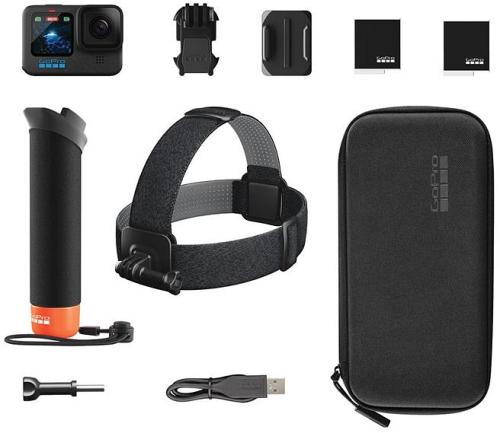 GoPro HERO 12 Black Action Cam + Access Bundle (incl. Batt, Handler, Head Strap, Case)