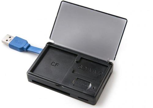 Inca Reader USB 3.0 for CF, SD & MicroSD built in card storage holder