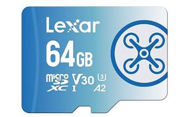 Lexar FLY microSDXC 64GB 160MB/s V30 A2 UHS-I U3 Memory Card for Drones