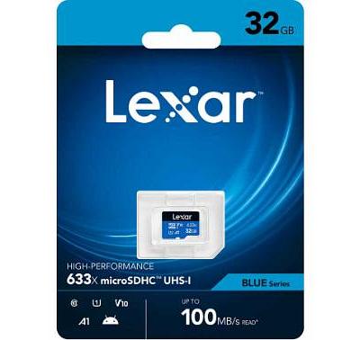 Lexar High-Performance 633x microSDHC 32GB 100MB/s V10 A1 UHS-I U1 Memory Card