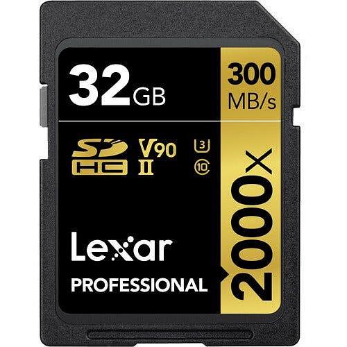 Lexar Professional 2000x SDHC 32GB - 300MB/s V90 UHS-II U3 Memory Card