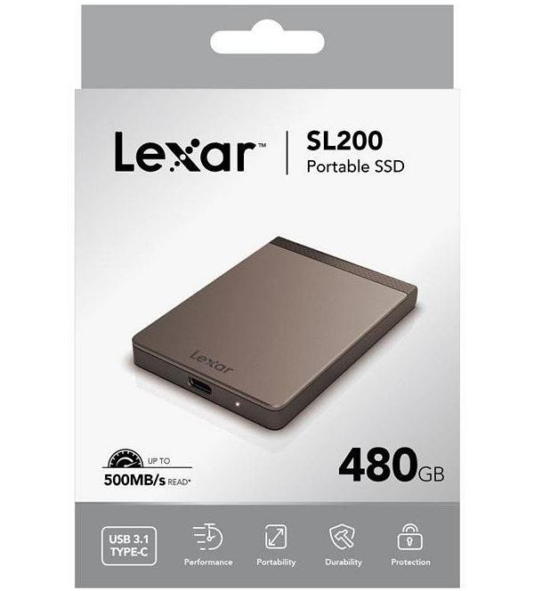 Lexar SL200 Portable Solid State Drive 480GB SSD up to 500MB/s read