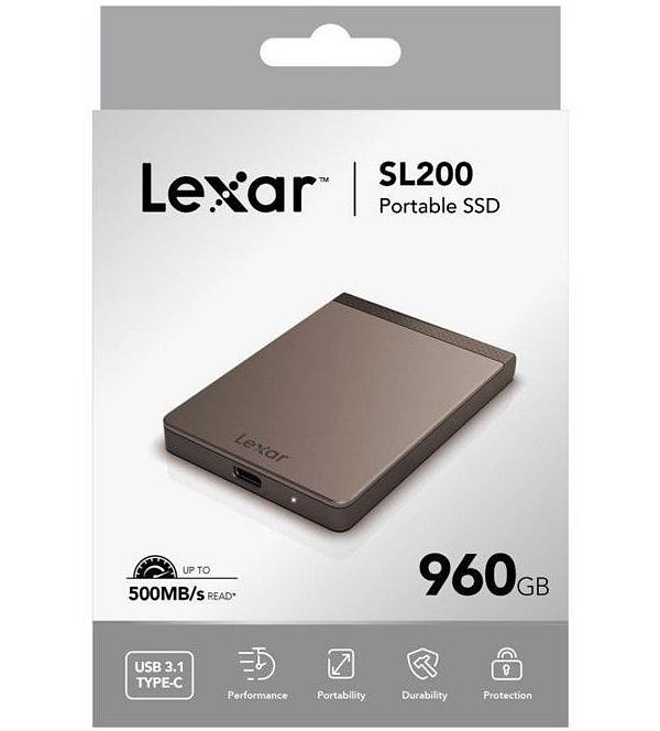 Lexar SL200 Portable Solid State Drive 960GB SSD up to 500MB/s read