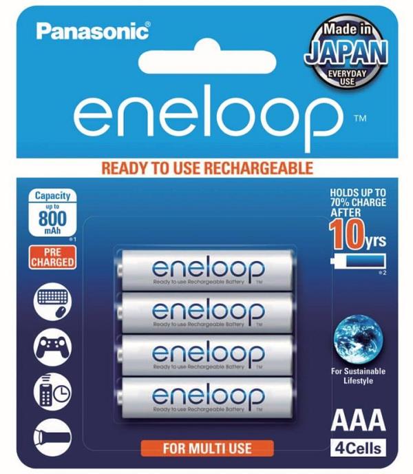 Panasonic Eneloop AAA 800mAh - 4 Pack Batteries Pre-Charged