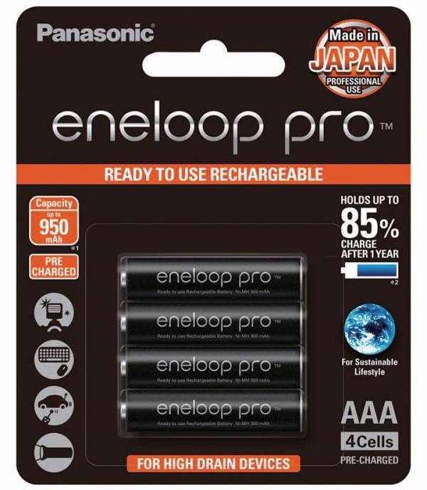 Panasonic Eneloop Pro AAA 950mAh - 4 Pack Battery Pre-Charged